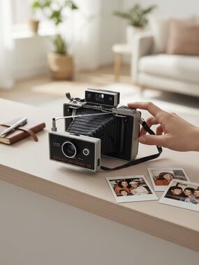 Vintage Polaroid Countdown 90 Land Camera Folding Bellows Film Prop Decor